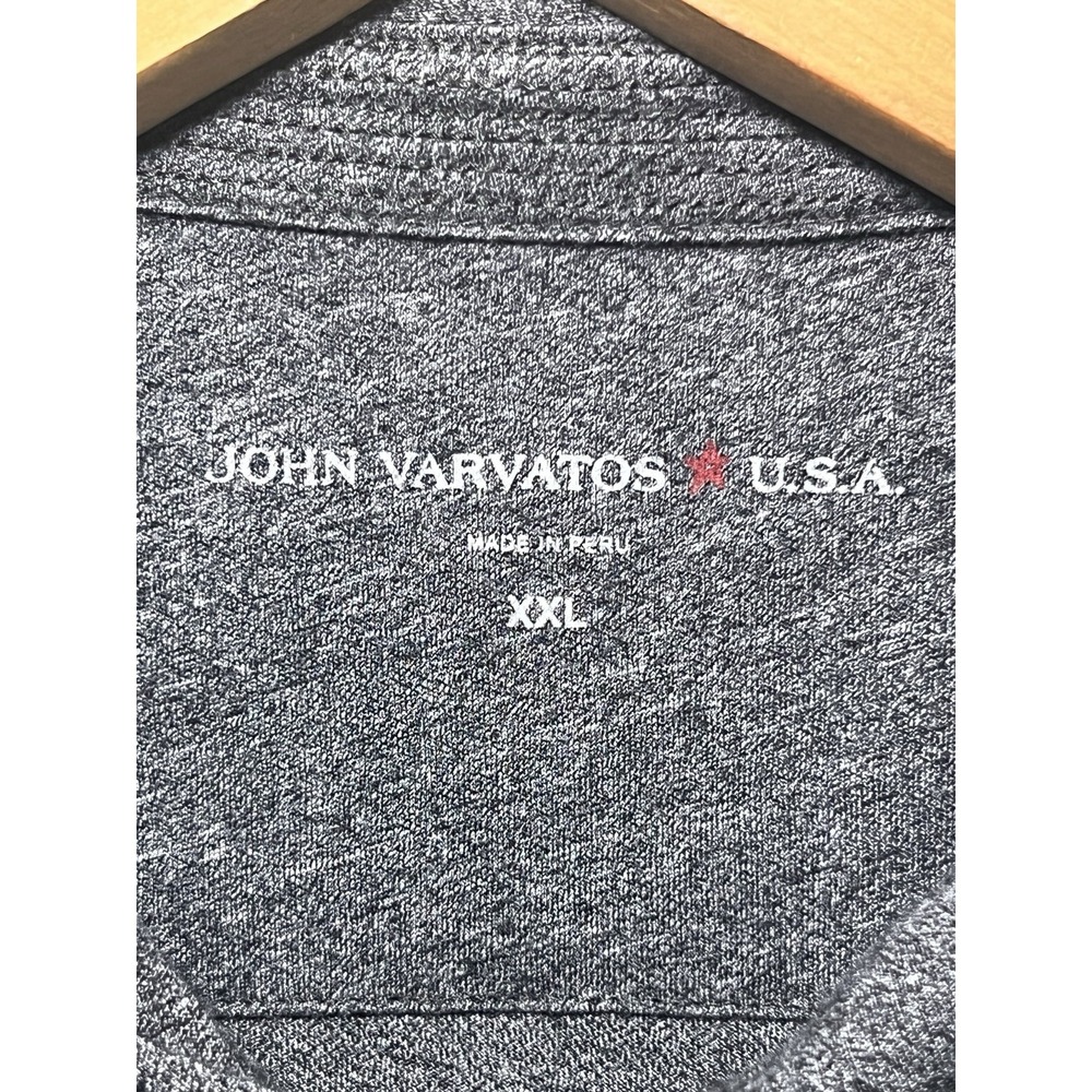 John Varvatos Polo Shirt Mens XXL Gray 100% Cotton Short Sleeve Preppy‎ Soft - Picture 4 of 8
